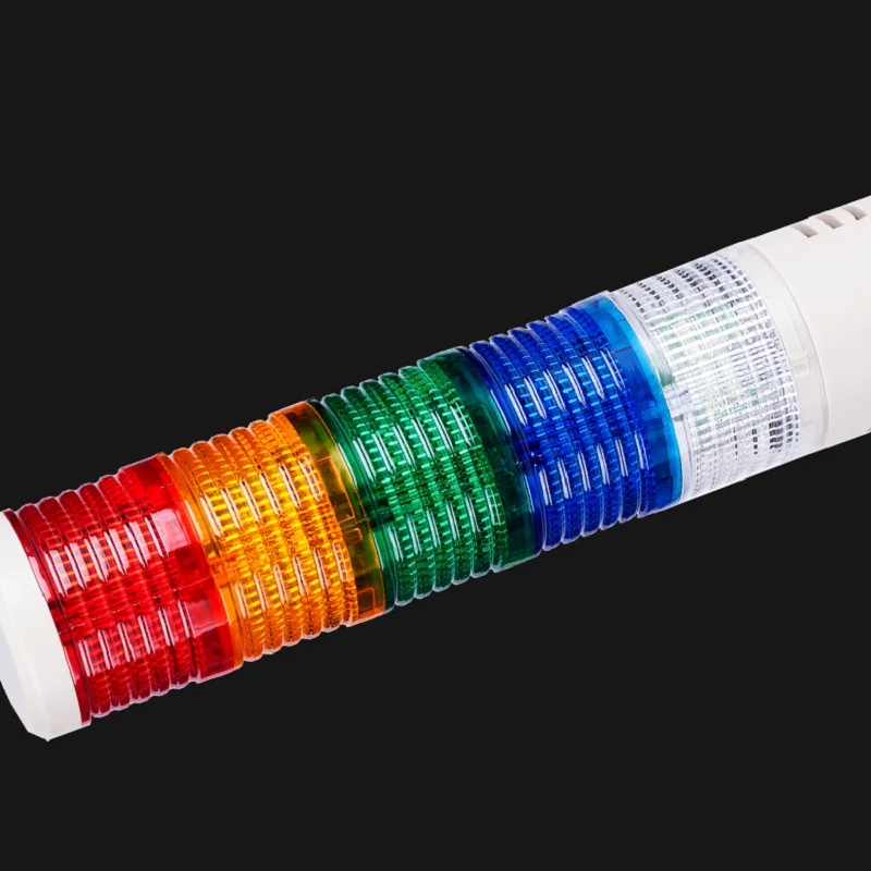 GJB-369 Industrial 2 Layers Red Safety Alarm Lamp Disk Base Led Signal Tower Warning Light DC12/24V AC220V without Buzzer