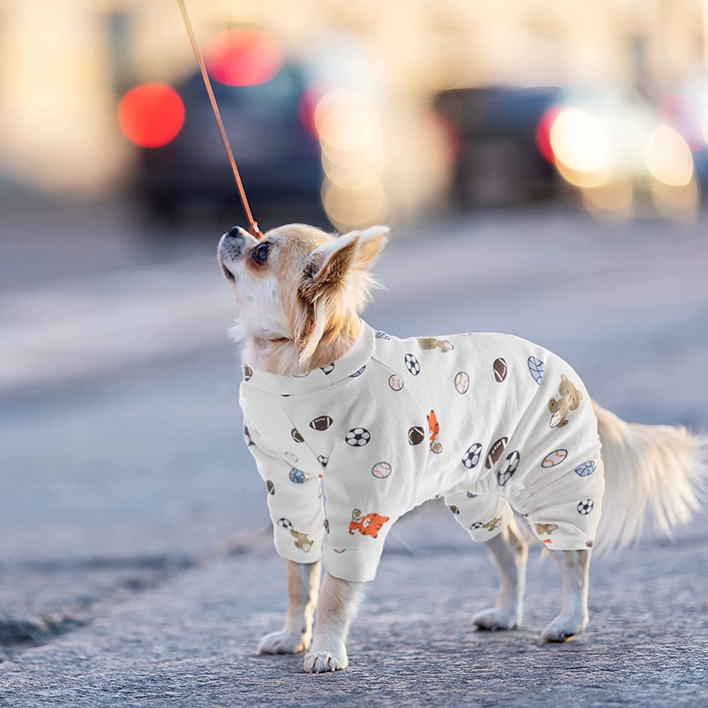Puppy Dog Pajamas Adorable Dog Onesies Soft Puppy Rompers Pet Bodysuit Clothes for Small Medium Dogs Cute Pet Four Leg Clothing