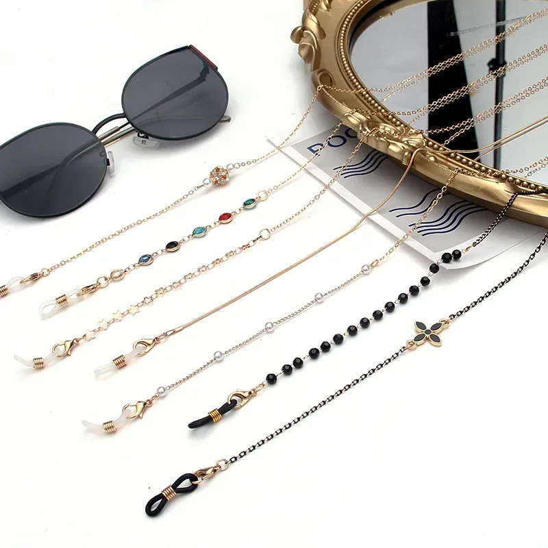 European and American Advanced Sense Glasses Chain Hanging Neck Anti-Slip Chain Hanging Rope Metal Glasses Chain