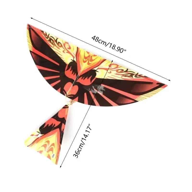 5Pcs/Set Kids Fun Biomimetic Birds Kites Outdoor Sport Toy Elastic Rubber Band Powered Flying Toys Children Yard Game 48*36cm