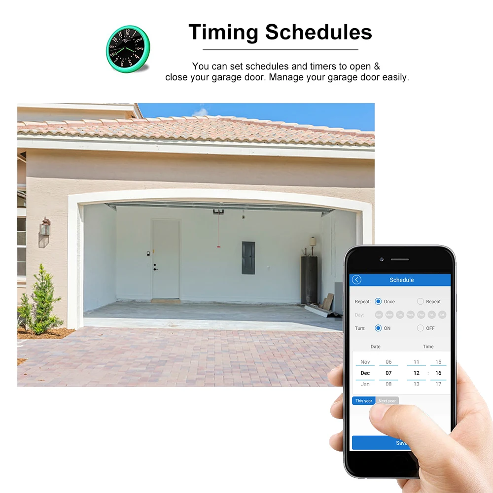 Tuya WiFi Garage Door Opener Sliding Gate Controller Switch Module Smart Life App Control Works with Alexa Google Assistant Siri