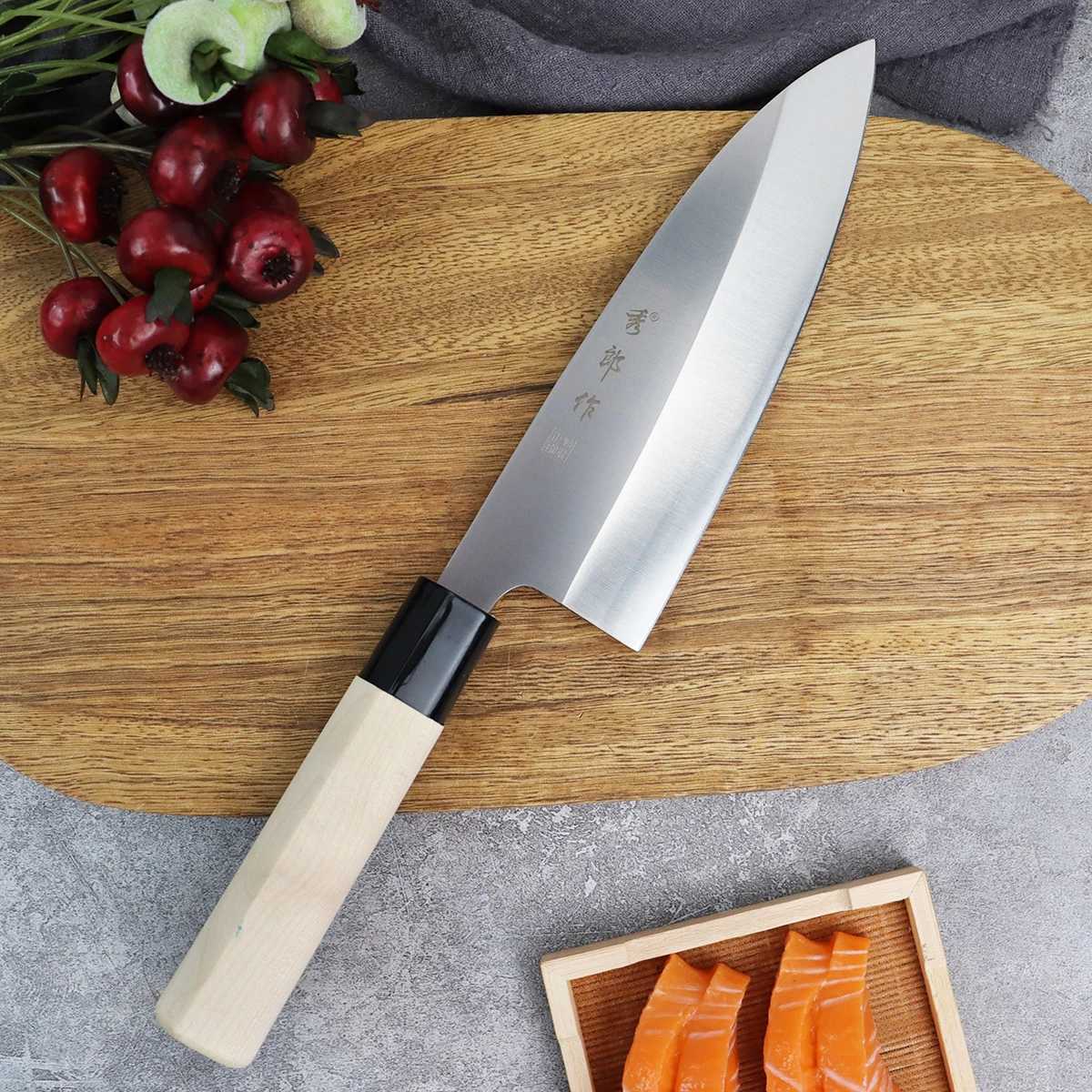 Japanese salmon sashimi knife professional meat cutting sushi cooking knife kitchen chef knife X241102