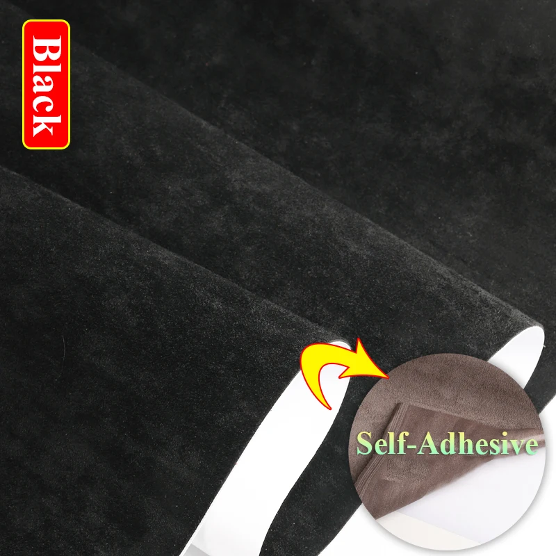 Suede Leather Self-Adhesive Repair Patch Large Size 50x140cm Black Car Decor Couches Refinisher Patch