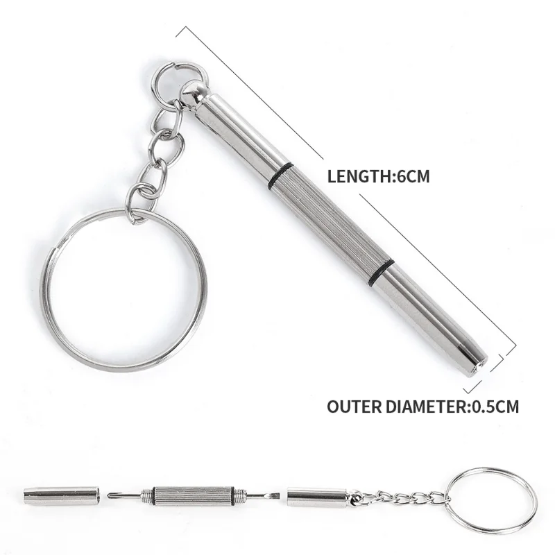 1/5/10pcs 3 in 1 Aluminum Steel Eyeglass Screwdriver Sets with Keychain Screwdrivers for Sunglass Glasses Watch Repair Tool Kits