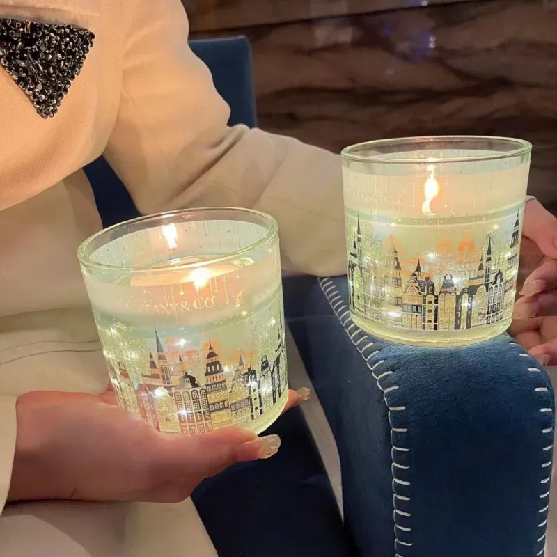 Designer Blue Gift Box for Bedroom, Living Room, Indoor Atmosphere Candle, Proposal Romantic Candle Radiant Night Limited Aromatherapy