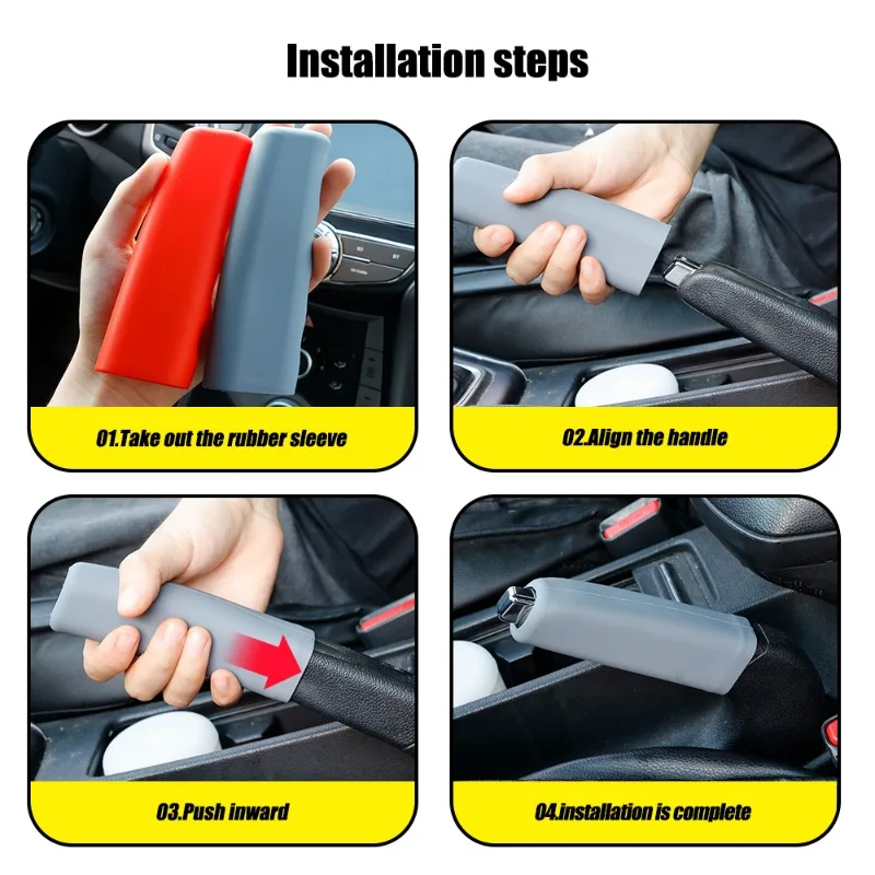Hand Set Universal Car Handbrake Sleeve Silicone Cover Anti-Skid Auto Parking Brake Decorative Shell Interior Accessories