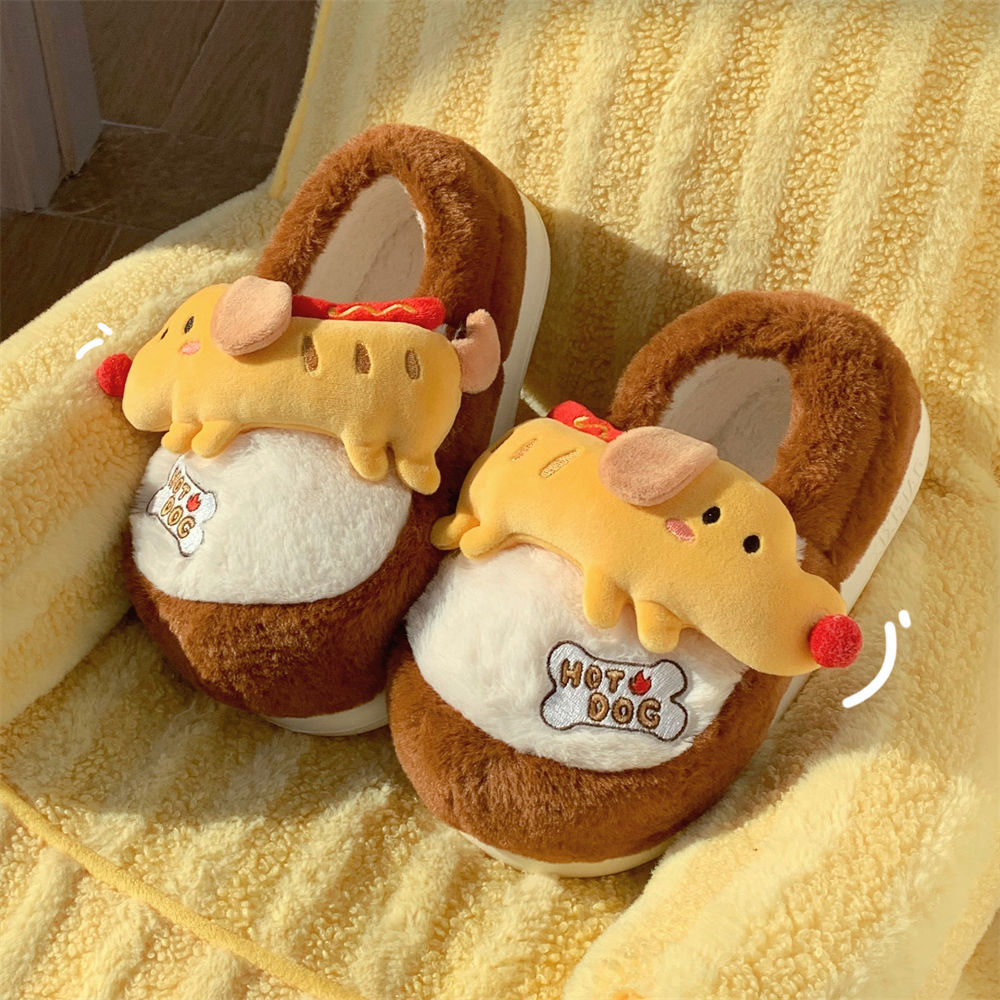 Slippers Fun Cute puppy dog Cute slippers for women Girls Fashion Kawaii Fluffy winter warm women's slippers 2024