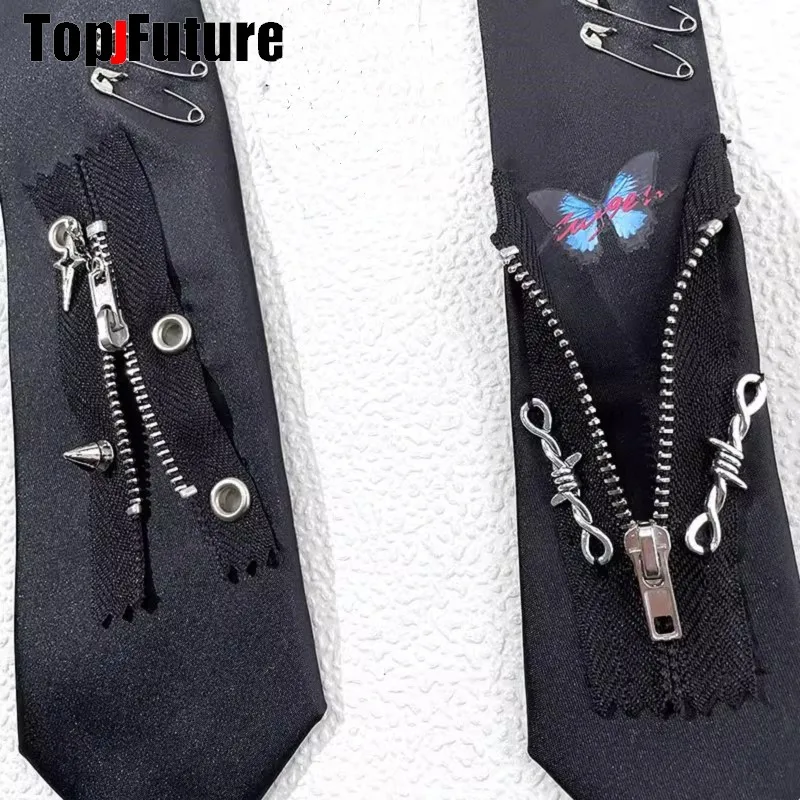 Women Men Gothic Punk Pre-Tied Y2K Girl Boys Ties Japanese Style Shirt School Student Uniform Necktie Accessories Wholesale