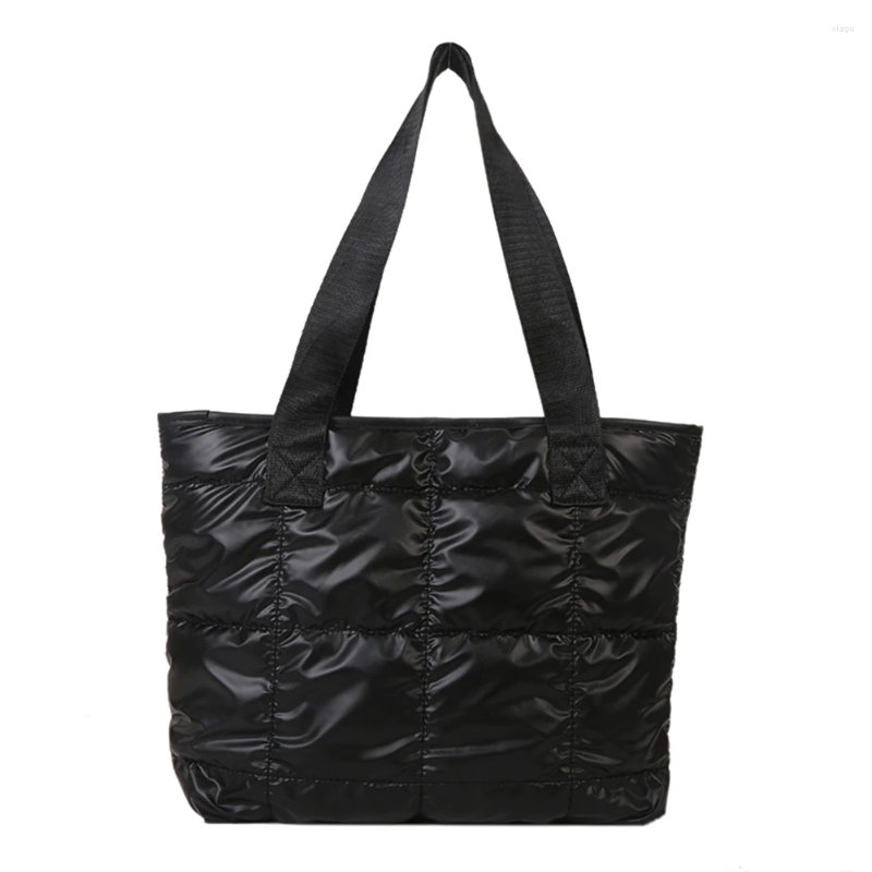 Totes Puffer Tote Bag For Women Cotton Padded Shoulder Large Capacity Ladies Puffy Handbags Quilted Work Commute Shopping 2024