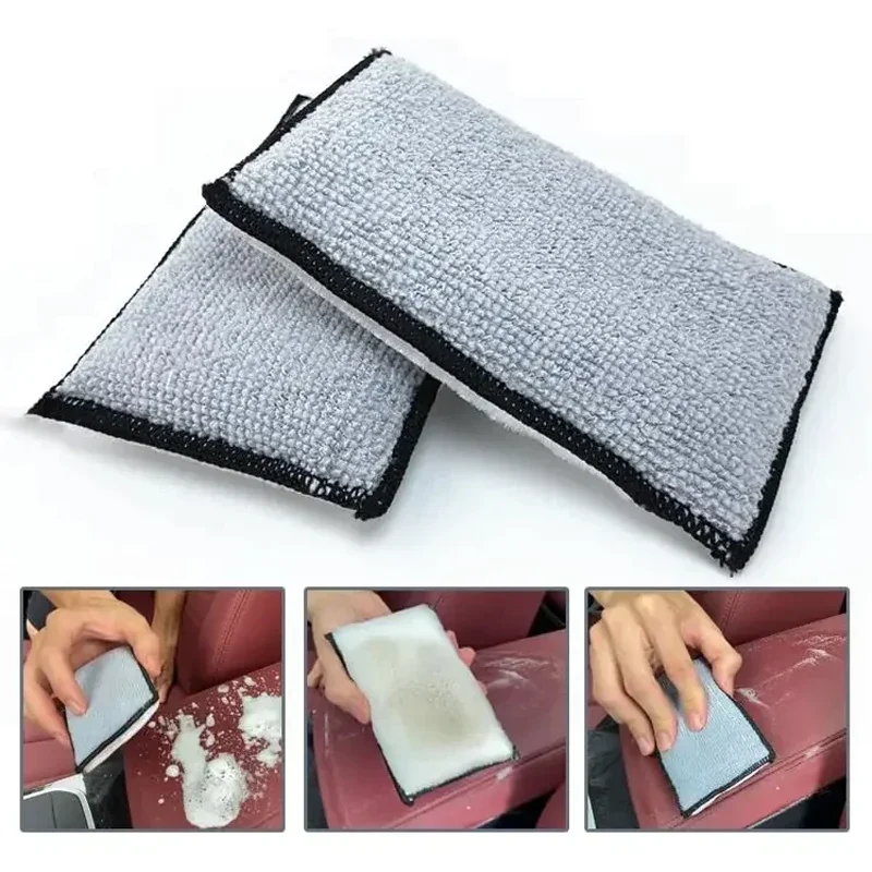 Suede Car Wash Pad, Soft, Absorbent, Detailing, Bristle Cleaning, No Scratch, Microfiber Scrubbing, 5Pcs
