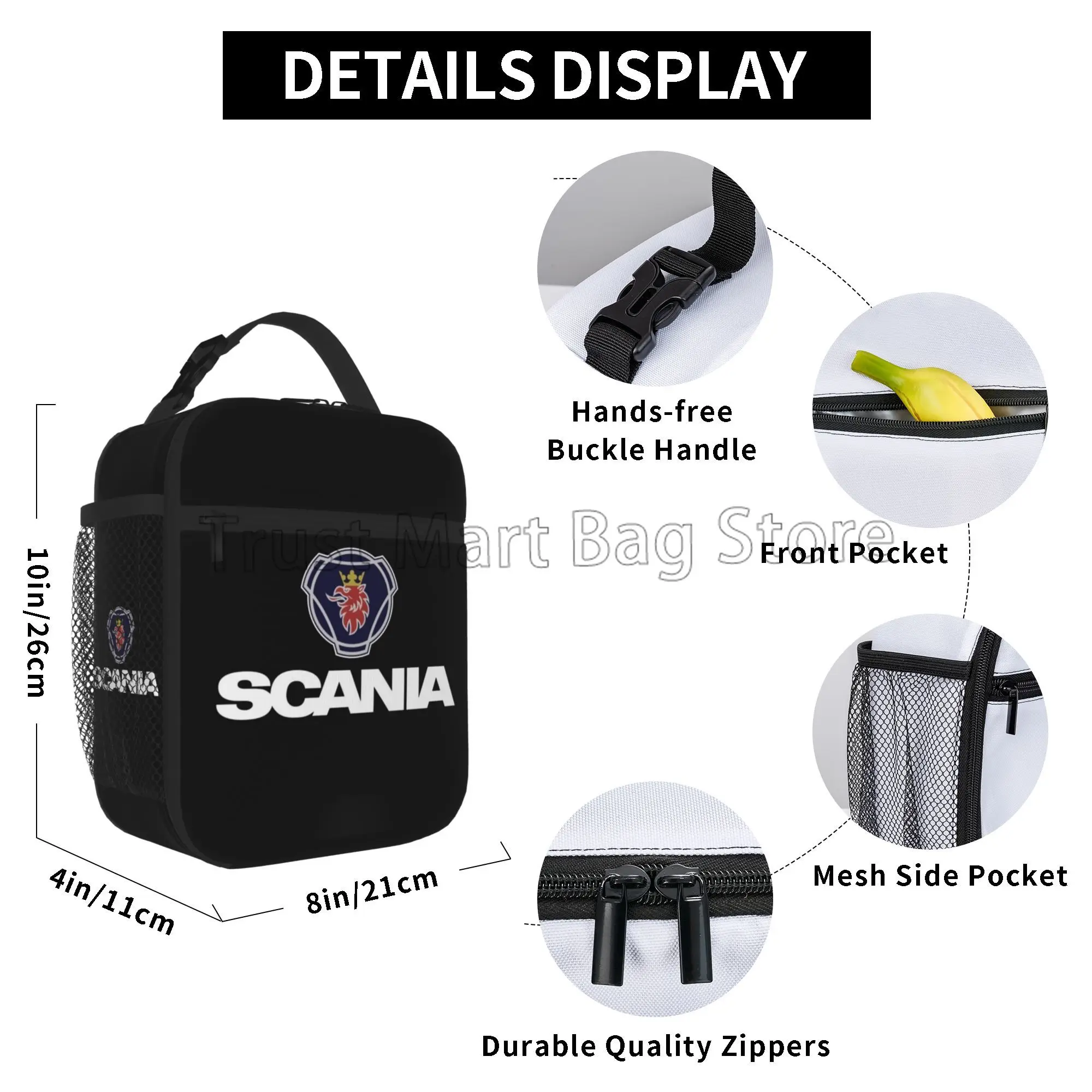 Personalized Insulated Lunch Bag Portable Waterproof Oxford Lunch Box Thermal Cooler Bento Tote for Work Travel Picnic Beach