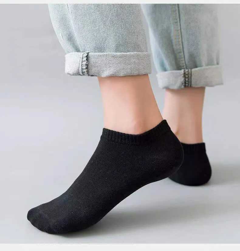 5 Pairs Unisex Low Cut Breathable Business Boat Sock Solid Color Comfortable Ankle Casual White Black Summer Men Business LX241102