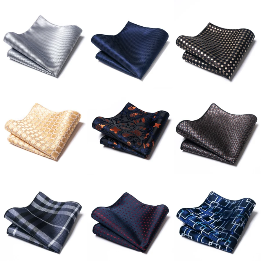 126 Many Color Jacquard Silk Handkerchief Pocket Square hombre Printed Light Blue Performance Shirt Accessories