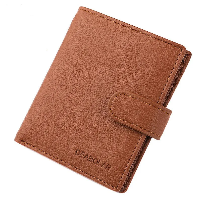 Hasp Wallet Men Clip Short Wallet Men 2022 Brand Coin Wallet Small Clutches Men's Purse Coin Pouch Thin Men Wallet Brown/blackHa
