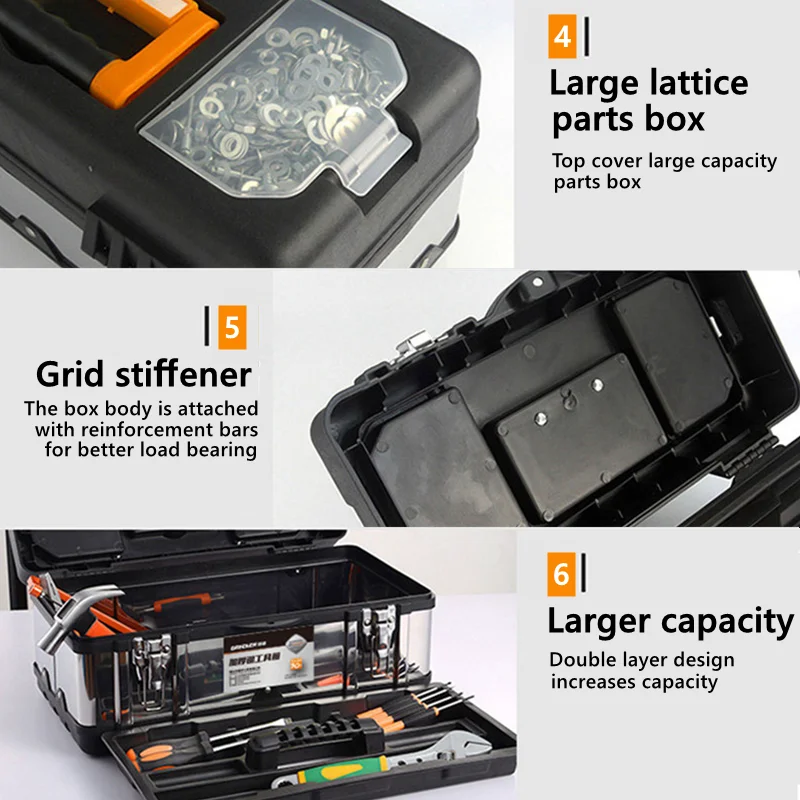 Suitcase Tool Box Toolbox Industrial Grade Multifunctional Tools Storage Box Metal Tools Organizer Boxes