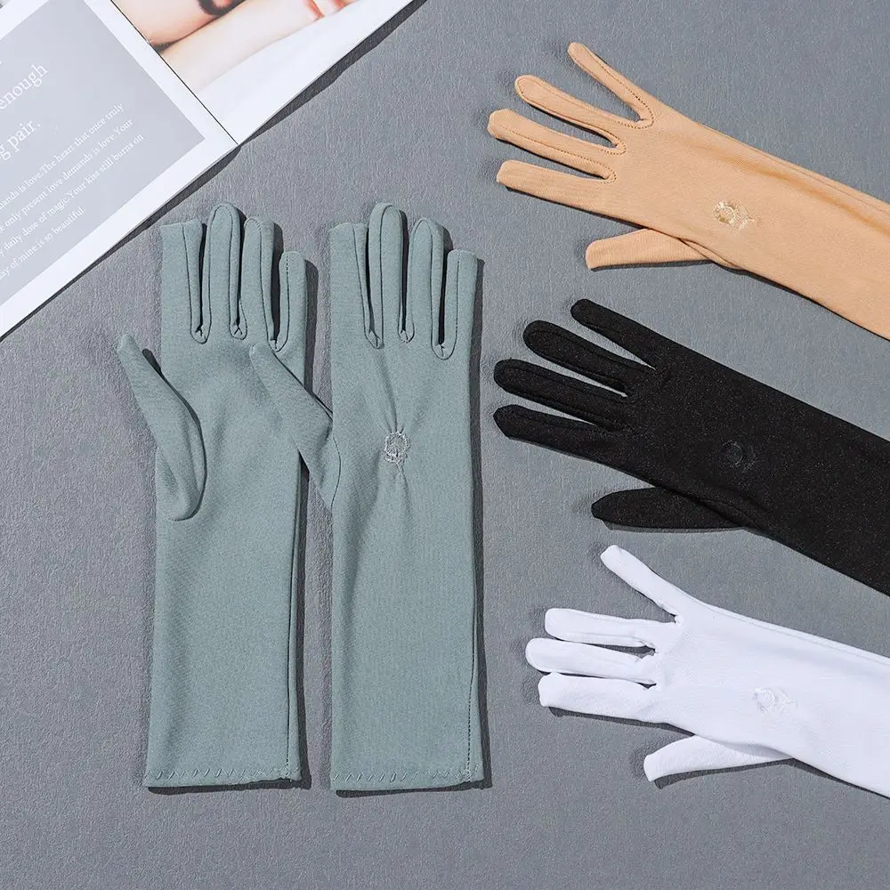 Sunscreen Women Gloves Mid-Long Summer Spring Lady Stretch Anti UV Slip Resistant ddmysmile Driving Glove Breathable Sun-Protective Sleeve Smile