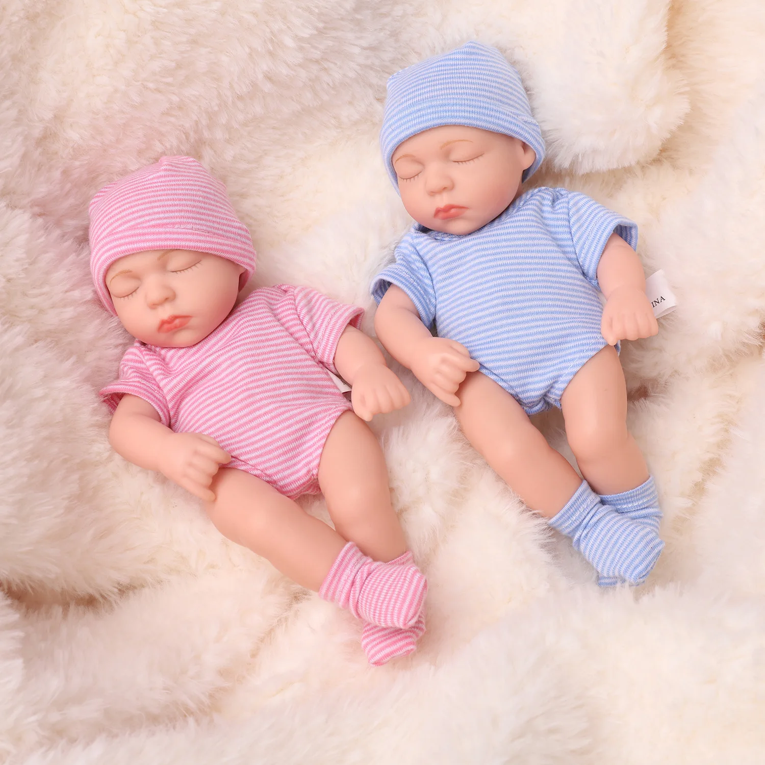 20cm Silicone Bebe Reborn Dolls Lifelike Mini Girl Doll Toys Vinyl Doll Sleep Reborn Toy DIY Doll Toys Reborn Baby Gift Dolls