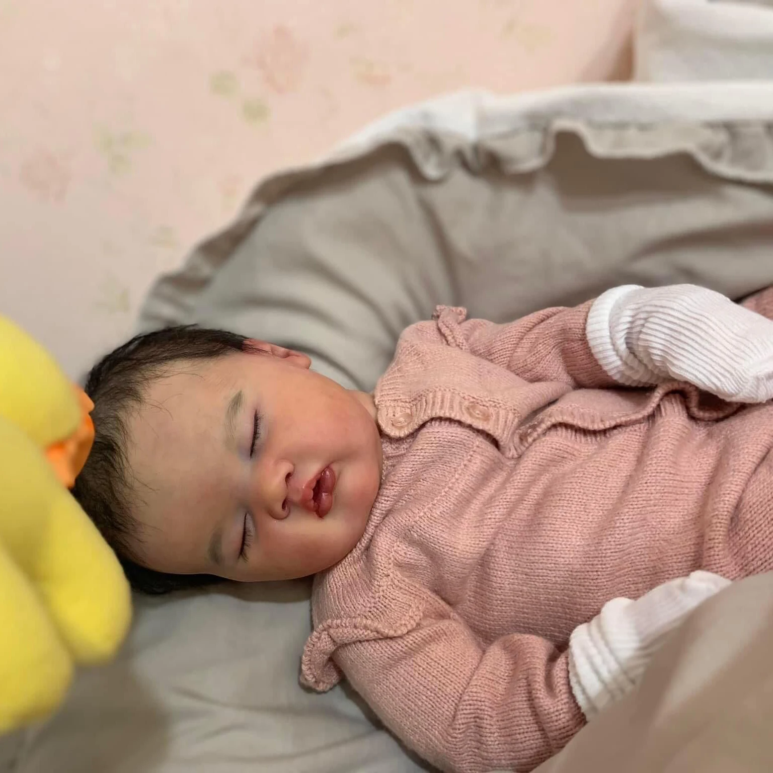 NPK 19inch Ashia Newborn Baby Doll Reborn Lifelike 3D Painted Skin with Visible Veins Multiple Layers Collectible Art Doll