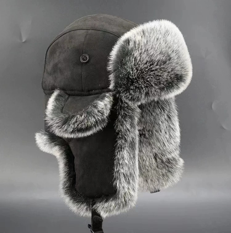 Mens Winter Hunter Pilot Cavalry Ear Hoods Warm Russian Waterproof Ski Hat Bomber Hat Warm Ear Protection Hat 241031