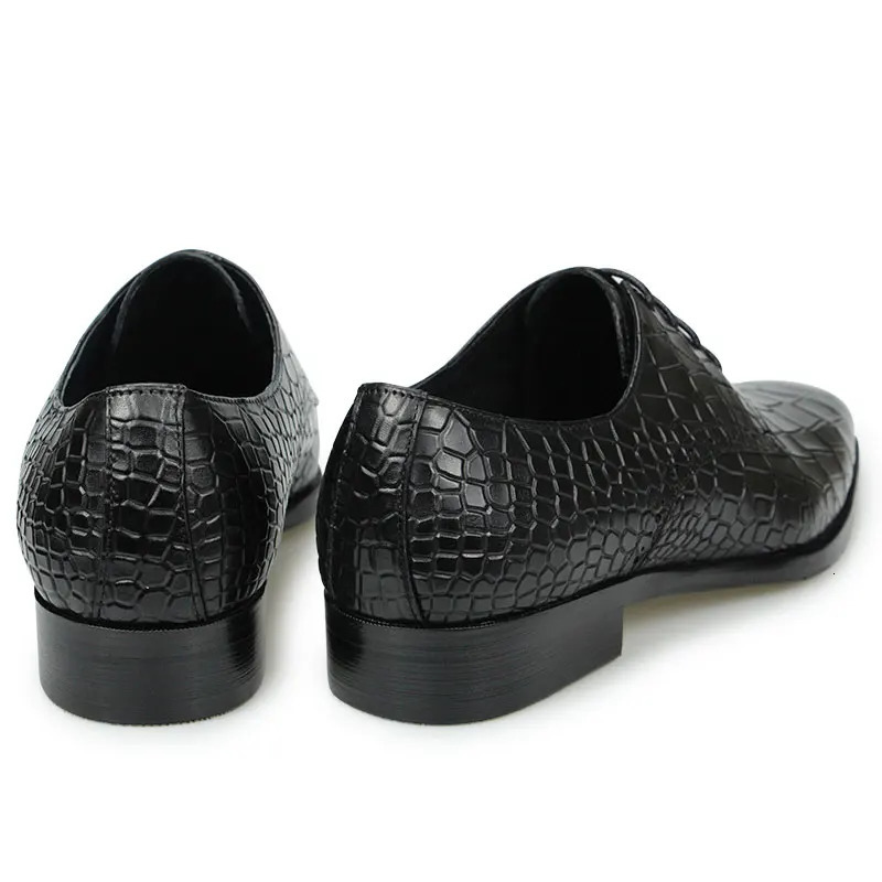 Top Mens Genuine Leather Dress Party Shoes Mens Fashion Alligator Print Zapatos De Hombre Genuine Leather 241031