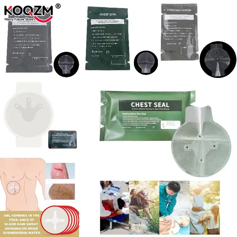 North American Rescue Hyfin Chest Seal Medical Chest Seal Vented Medical Treatment Occlusive Adhesive Dressing Open Chest Wounds