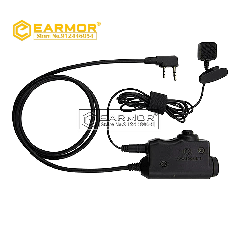 PTT Adapter EARMOR M52 Military Push To Talk Tactical Communications Headset PTT Adapter for Airsoft Earmor MSA Sordin