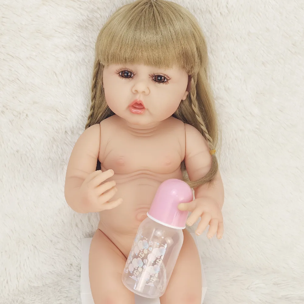 55cm Baby Kids Reborn Baby Doll Soft Vinyl Silicone Lifelike Super Cute Newborn Baby Toy for Girls Birthday Gift