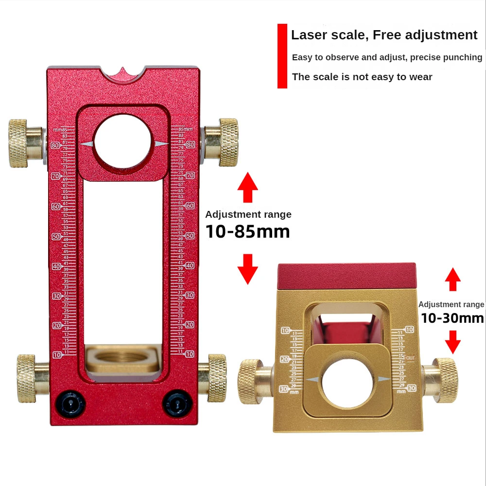 2 In new 1 Drill Guide Doweling Jig Bed Cabinet Screw Punch Locator Woodworking Hole Drill Bit Set 2025 5-Hole 6/8/10/12/15mm Pin Fixture