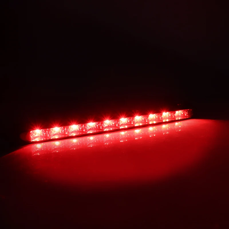 iJDM Black Chrome Lens Red LED 3rd Brake Lamp For 2007-2014 MINI Cooper R56 R57 R58 R60, OEM Fit High Mount Brake Light 12V