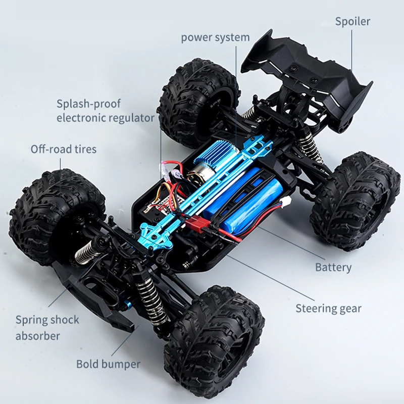 1:16 75KM/H 4WD RC Car with LED Remote Control Cars High Speed Drift Monster Truck for Kids Rc Cars for Adults