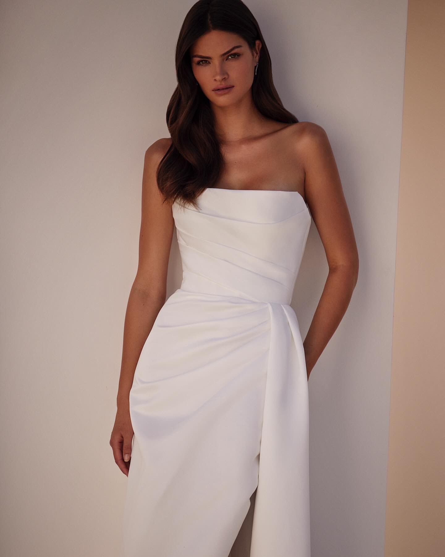 Milla Nova Boho A E Dress For Bride Strapless Satin Country Wedding Dresses Backless Pleats Vestidos De Novia Split Bridal Gowns Es 6660306