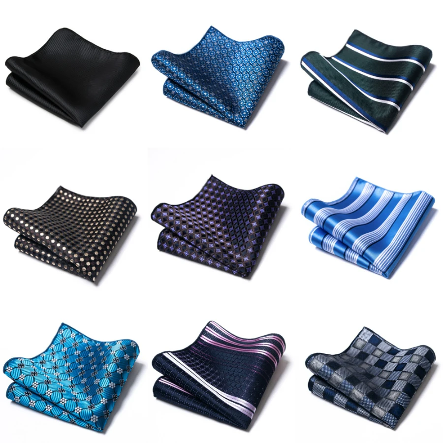 126 Many Color Jacquard Silk Handkerchief Pocket Square hombre Printed Light Blue Performance Shirt Accessories