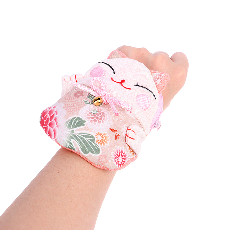 pc Lucky Cat Cloth Shaped Coin Purse Key Case Lovely Multi color Pocket Handbag