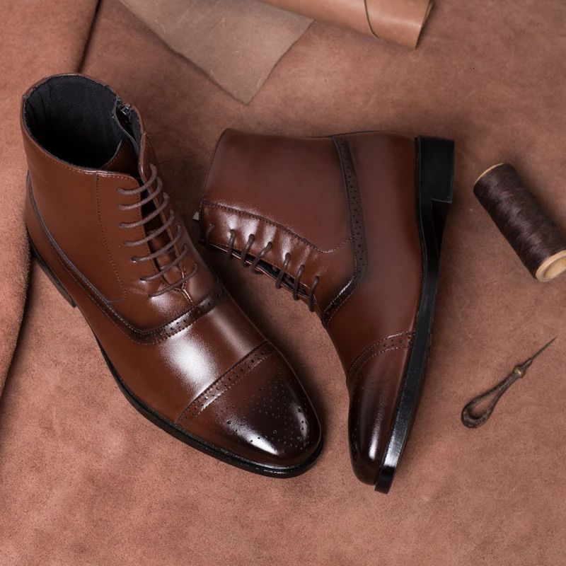 mens boots retro Oxford mens leather shoes business ankle boots high-quality mens Chelsea boots Brogue shoes size 39-47 241031