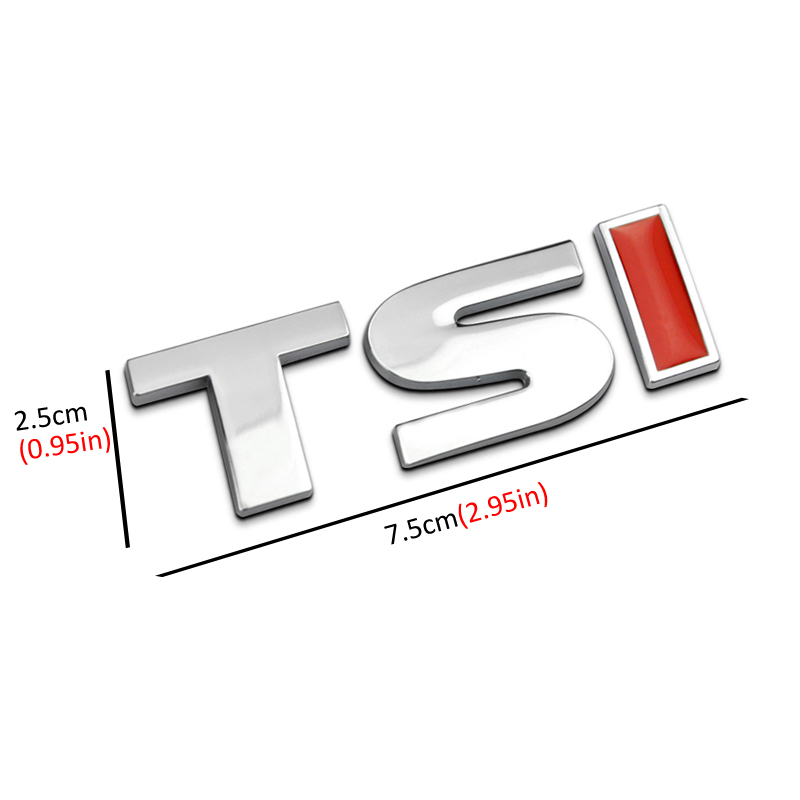 DSYCAR 1Pcs New 3D Metal TSI Car Side Fender Rear Trunk Emblem Badge Decals for Volkswagen Sagitar Golf Magotan Polaris Boracay