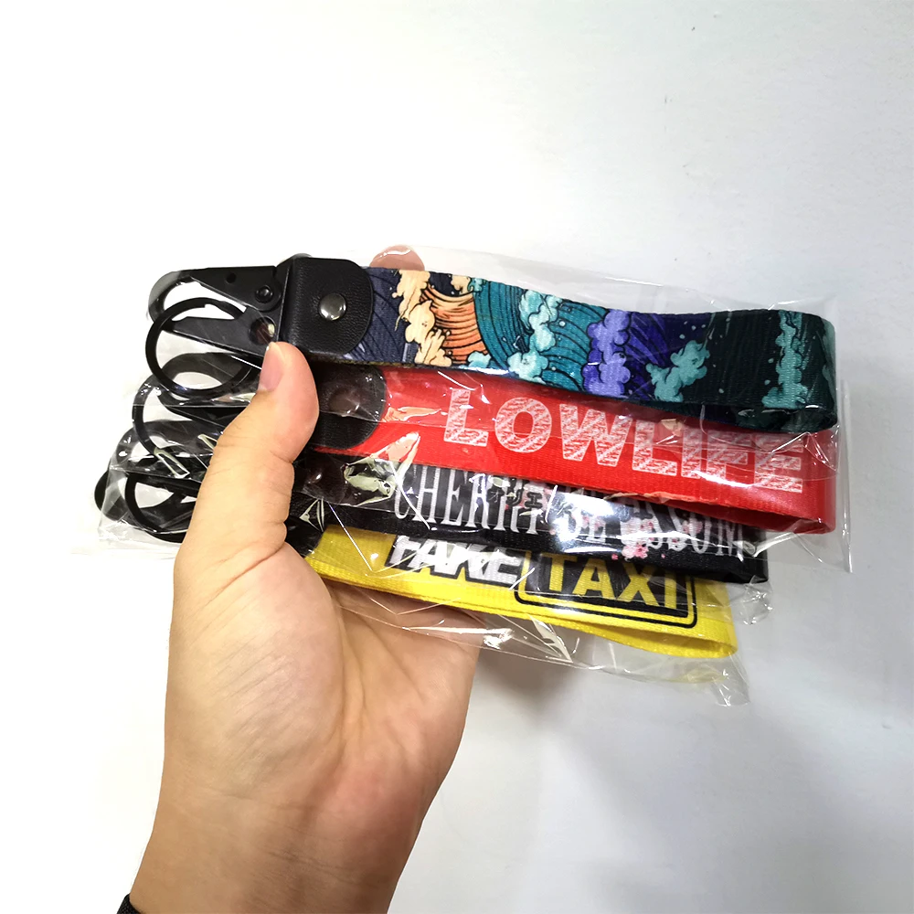 JDM Racing Culture Tag Keychain Pendant Car Motorcycle Clip Key Rings Wrist Durable Key Chain Keyring Holder Auto Accessories