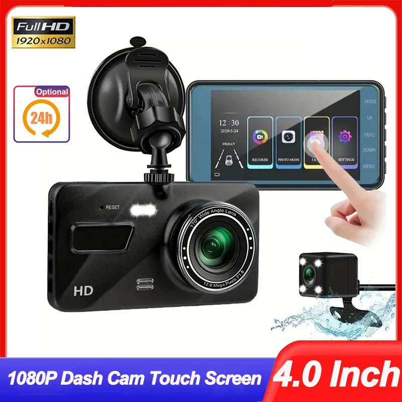Dash Cam for Cars 1080P 3Inch Touch Screen Car DVR Video Recorder Rear View Camera for Vehicle 24H Parking Monitor Black Box
