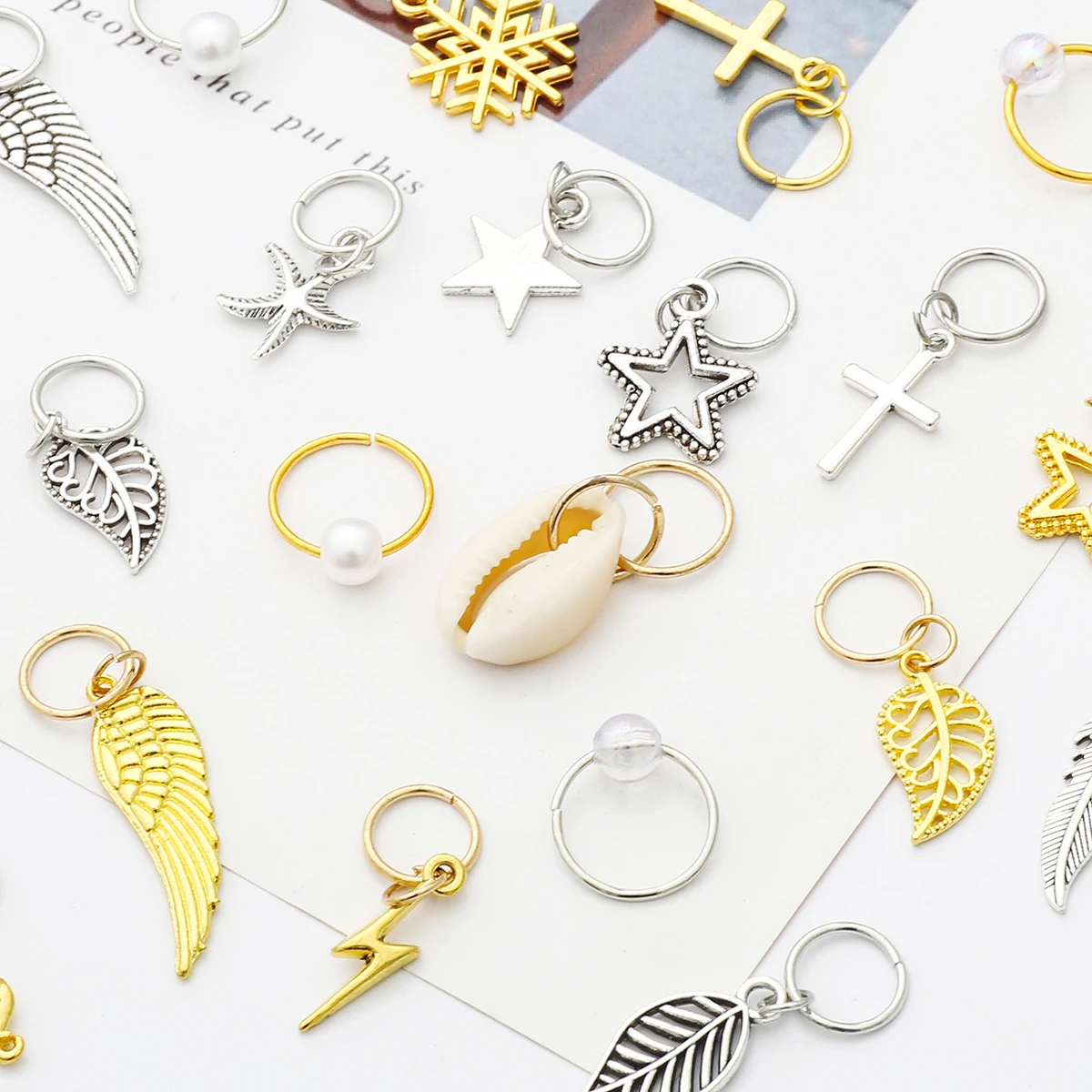 5Pcs Gold Silver Dreadlocks Hair Bead Dreadlock Bride Hair Rings Decor Braiding Hairpins Braiders Hair Accessories Wholesale