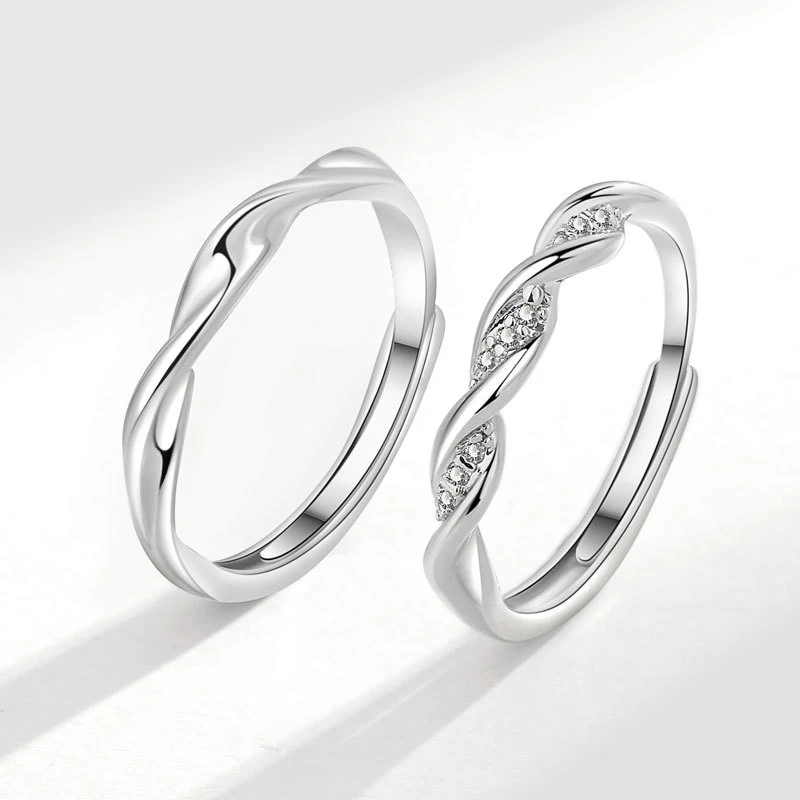 1PC OR 2PCS Couple Ring HipHop Boudoir Ins niche design For Women Men Birthday Jewelry Adjustable