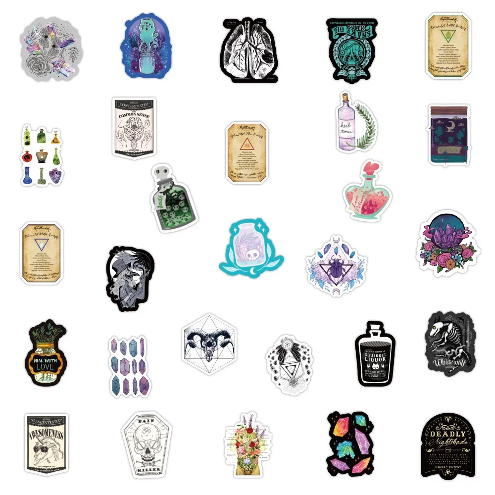 10/30/50PCS Apothecary Witch Apothecary Graffiti Sticker Luggage Waterproof Laptop Skateboard Decorative Toy Sticker Wholesale