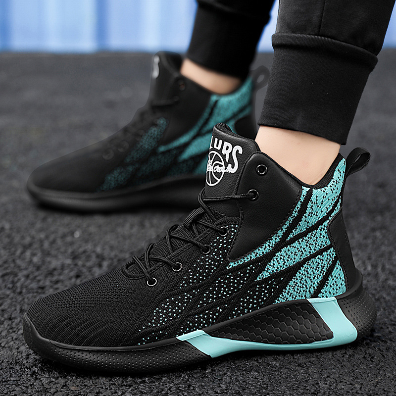 High-top men's shoes for autumn and winter comfortable, breathable basketball sneakers, black sneakers Free shipping