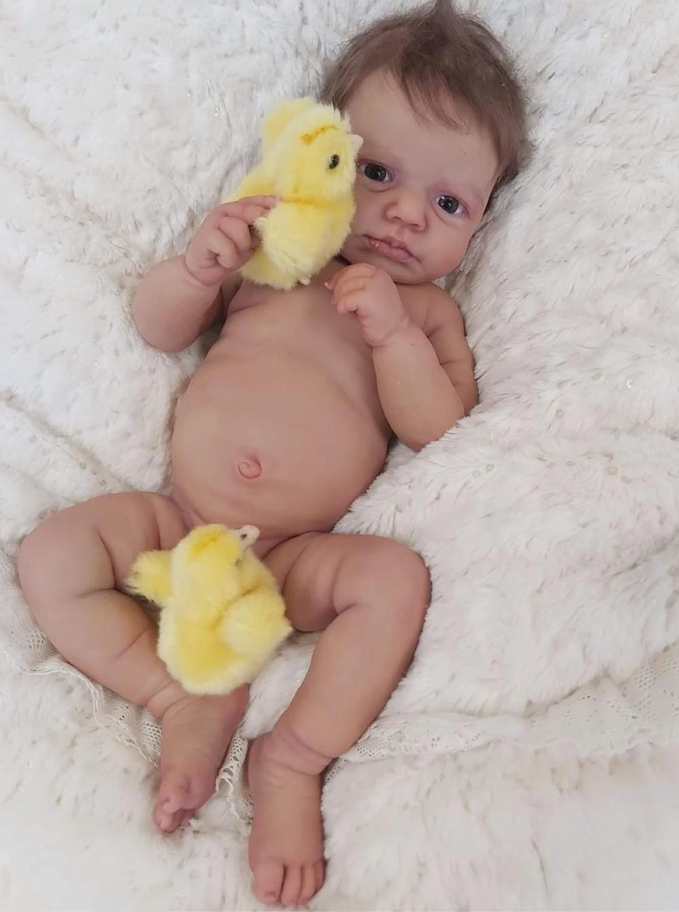 Awake Loulou Reborn Girl Soft Vinyl Baby Dolls Handmade Bebe Newborn Girls Clothes randomly