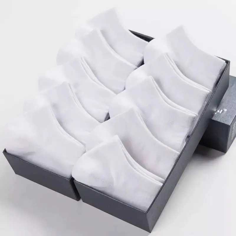 5-10-12 Pairs Unisex Ankle Solid Women Men Ankle Sock Pack Solid Black White Short Hosiery Thin Spring Summer LX241102