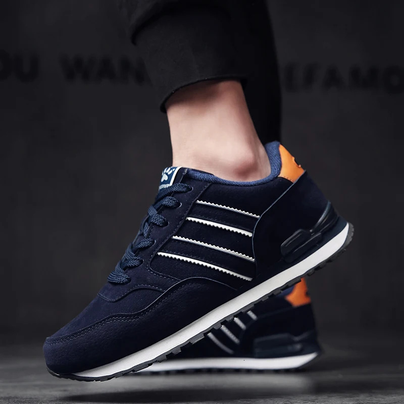 Suede Leather Sneakers Men Classical Running Lightweight Comfortable Outdoor Sport Breathable Flat Jogging Shoes c40c4
