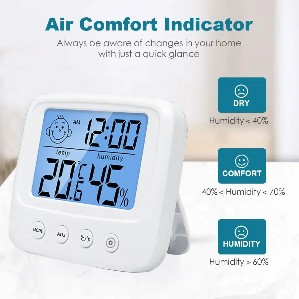 2pc New LCD Digital Temperature Baby Room Humidity Meter Backlight Home Indoor Electronic Hygrometer Thermometer Weather Station