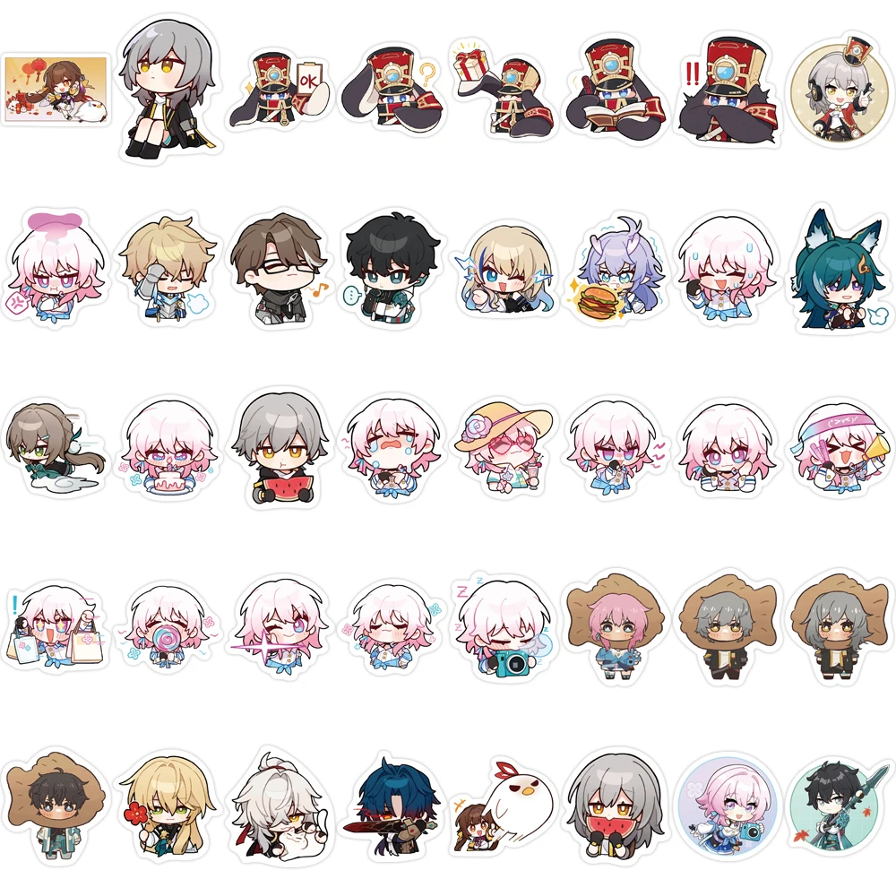 80PCS Cute Anime Honkai Star Rail Stickers Travel Skateboard Suitcase Guitar Luggage Laptop Graffiti Sticker Decals Toy