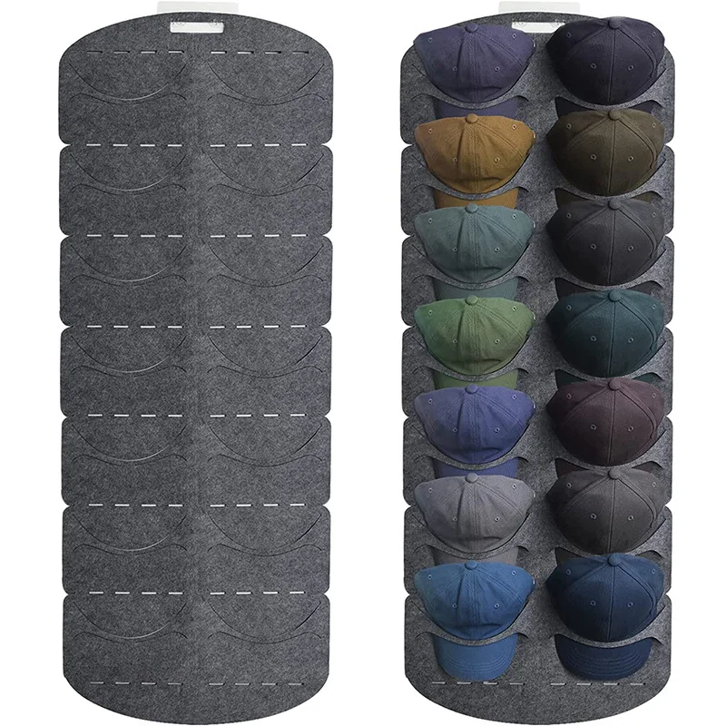 Baseball Hat Rack Door Hat Storage Holders Hanging Over the Door Baseball Cap Organizer with 14 Pockets Caps Display Rack