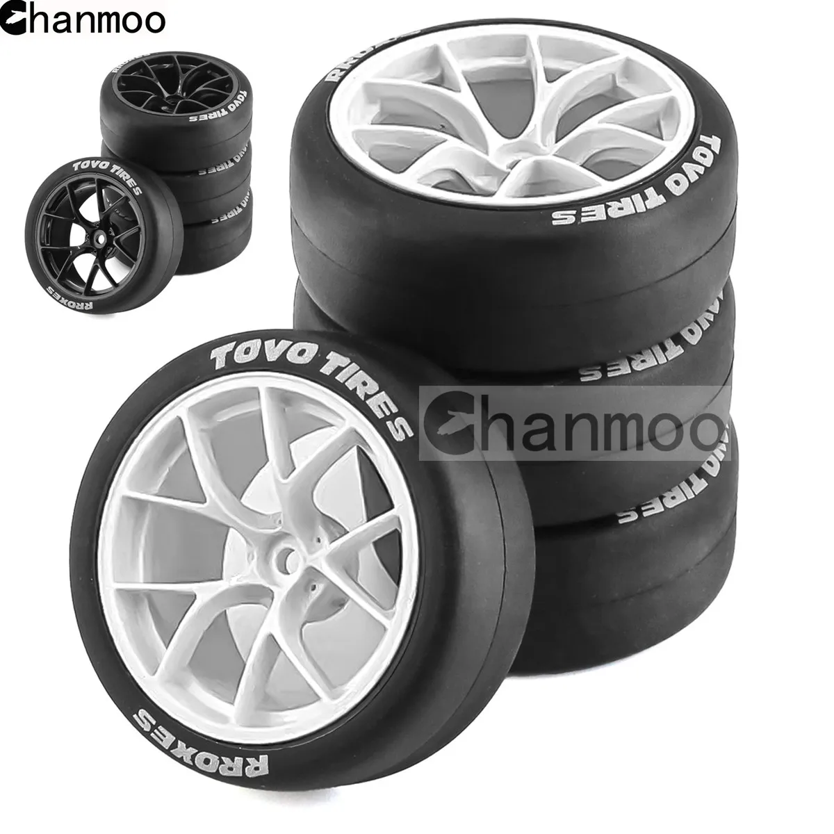 Chanmoo 1/10 RC Rally Drift Tires 65mm On Road Racing Car Wheels Tyres for Tamiya TT01 TT02 XV01 XV02 PTG-2 HSP HPI Kyosho
