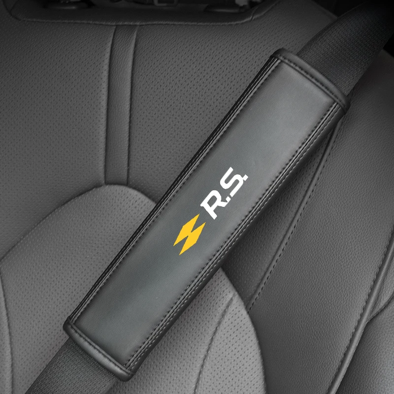 2pcs Car Seat Belt Shoulder Protector Cover For Renault RS Line Clio Megane Logan Scenic Koleos Sandero Arkana 2023 Accessories
