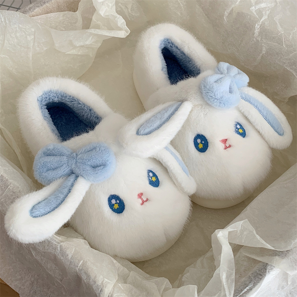 Slippers Personality Cute Bunny fun cute slippers for women girls Fashion Kawaii Fluffy winter warm women's slippers